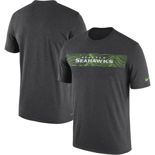 Seattle Seahawks Heathered Charcoal Sideline Seismic Legend T-Shirt