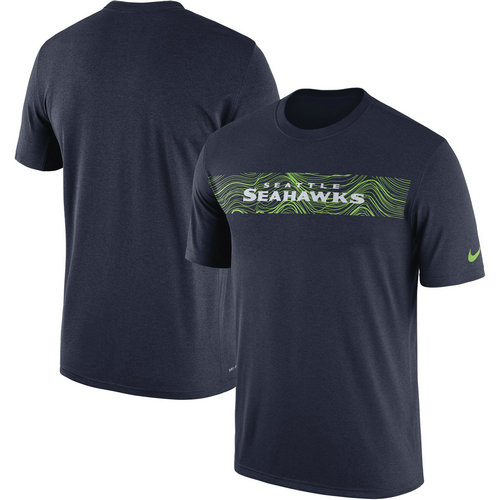 Seattle Seahawks College Navy Sideline Seismic Legend T-Shirt
