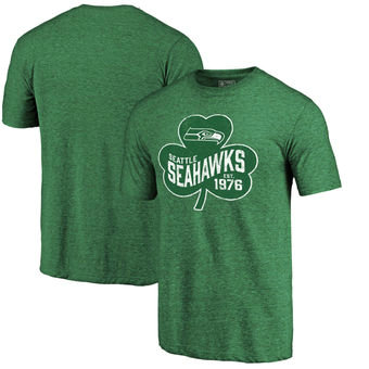 Seattle Seahawks Pro Line by Fanatics Branded St. Patrick's Day Paddy's Pride Tri-Blend T-Shirt - Ke