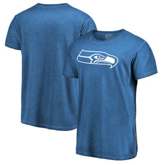 Seattle Seahawks Pro Line by Fanatics Branded White Logo Shadow Washed T-Shirt