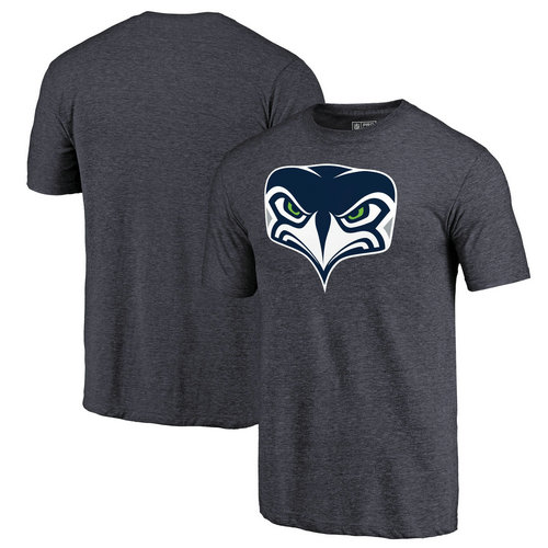 Seattle Seahawks Navy Alternate Team Logo Gear Tri-Blend Pro Line by T-Shirt