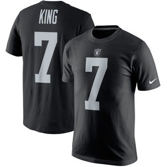 Oakland Raiders 7 Marquette King Black Player Pride Name & Number T-Shirt