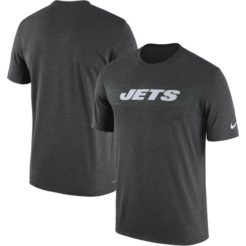 New York Jets Heathered Charcoal Sideline Seismic Legend T-Shirt