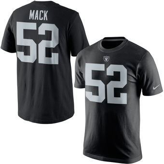 Oakland Raiders 52 Khalil Mack Player Pride Name & Number T-Shirt - Black