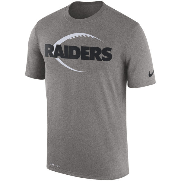 Oakland Raiders Heather Gray Legend Icon Logo Performance T-Shirt