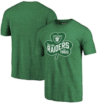 Oakland Raiders Pro Line by Fanatics Branded St. Patrick's Day Paddy's Pride Tri-Blend T-Shirt - Kel