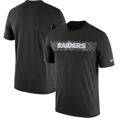 Oakland Raiders Black Sideline Seismic Legend T-Shirt