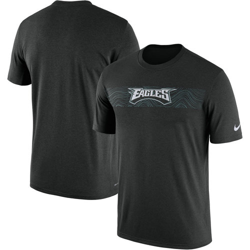Philadelphia Eagles Black Sideline Seismic Legend T-Shirt
