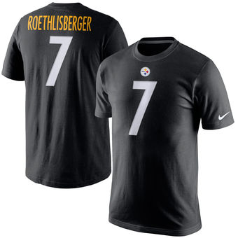 Pittsburgh Steelers 7 Ben Roethlisberger Player Pride Name & Number T-Shirt - Black