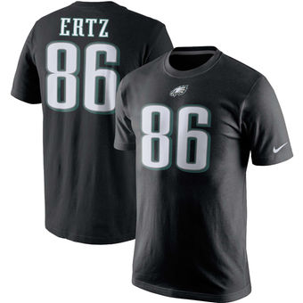Philadelphia Eagles 86 Zach Ertz Black Player Pride Name & Number T-Shirt