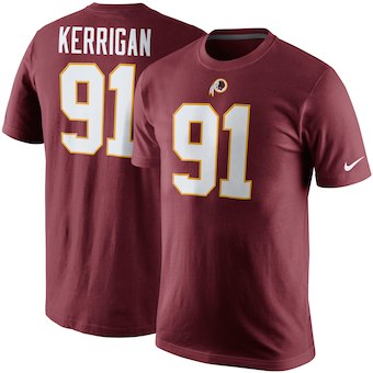 Washington Redskins 91 Ryan Kerrigan Burgundy Player Pride Name & Number T-Shirt