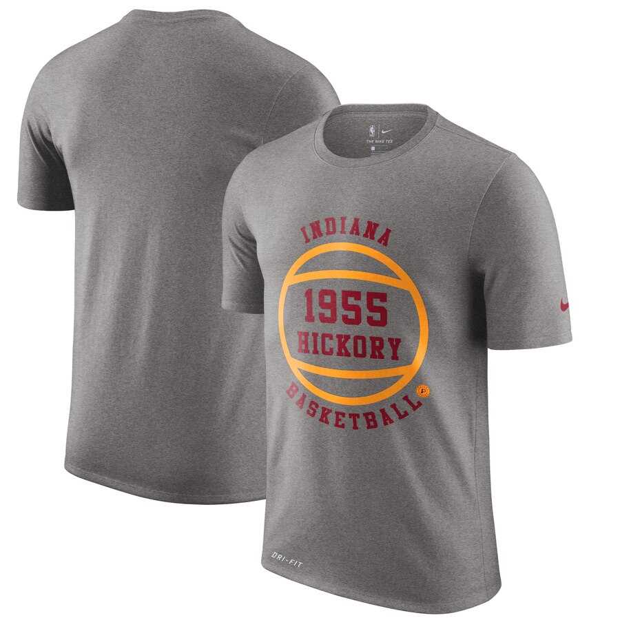 Indiana Pacers Nike Hardwood Classics Hometown Vintage T-Shirt Heather Gray - Click Image to Close