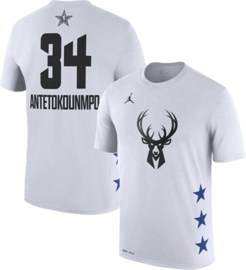 Jordan 2019 NBA All-Star Game #34 Giannis Antetokounmpo Dri-FIT White T-Shirt
