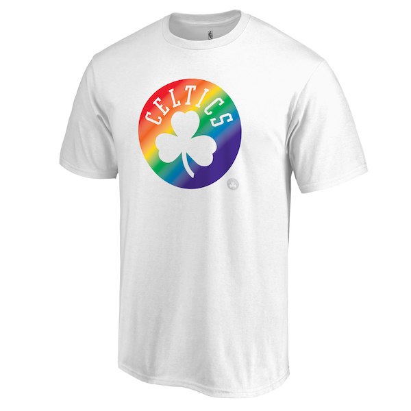 Boston Celtics White Fanatics Branded Team Pride V-Neck T-Shirt