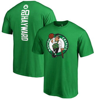 Boston Celtics 20 Gordon Hayward Fanatics Branded Kelly Green Backer Name & Number T-Shirt