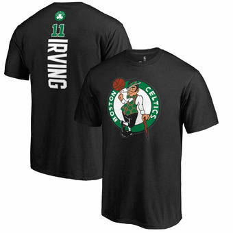 Boston Celtics 11 Kyrie Irving Fanatics Branded Black Backer Name and Number T-Shirt