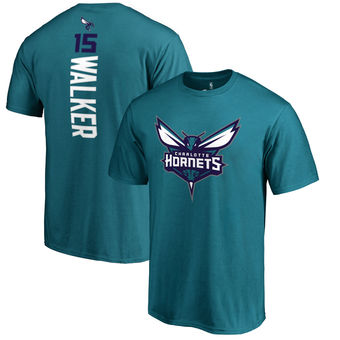Charlotte Hornets 15 Kemba Walker Fanatics Branded Teal Backer Name & Number T-Shirt