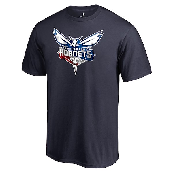 Charlotte Hornets Fanatics Branded Navy Personalized Name and Number Banner Wave T-Shirt