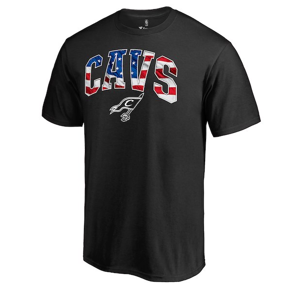 Cleveland Cavaliers Fanatics Branded Black Logo Banner Wave T-Shirt