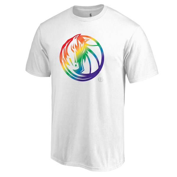 Dallas Mavericks White Fanatics Branded Team Pride V-Neck T-Shirt