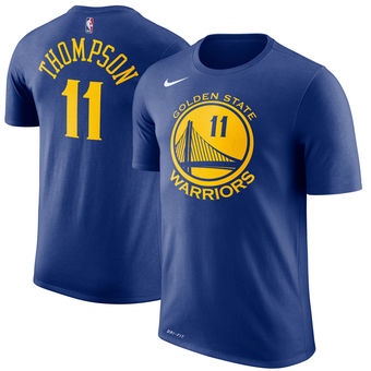 Golden State Warriors 11 Klay Thompson Nike Royal Name & Number Performance T-Shirt