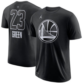 Golden State Warriors 23 Draymond Green Jordan Brand Black 2018 All-Star Game Name & Number Performa