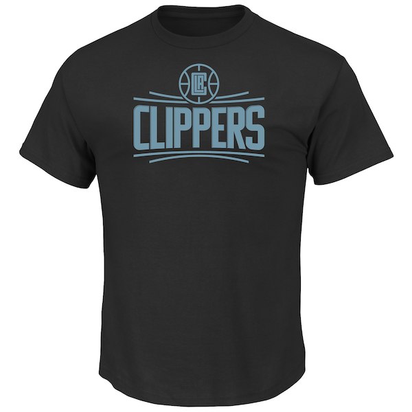 LA Clippers Majestic Black Tek Patch Reflective T-Shirt