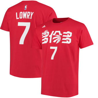 Toronto Raptors Kyle Lowry adidas Red Chinese New Year Name & Number T-Shirt