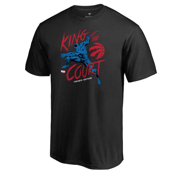 Toronto Raptors Fanatics Branded Black Marvel Black Panther King of the Court T-Shirt