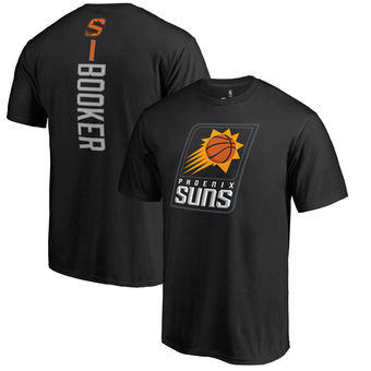 Phoenix Suns 1 Devin Booker Fanatics Branded Black Backer Name & Number T-Shirt