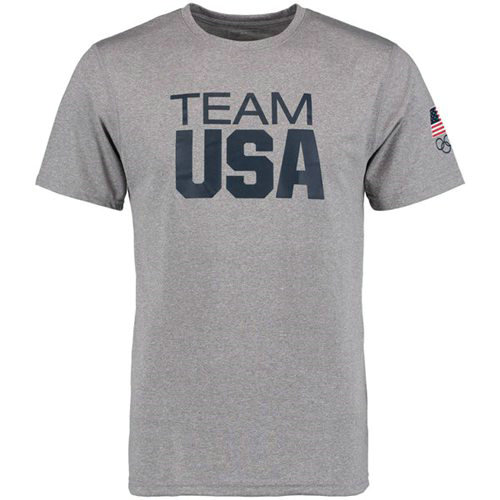 Team USA Coast to Coast Performance T-Shirt Heather Grey - Click Image to Close