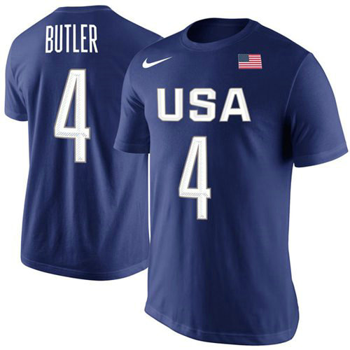 Team USA 4 Jimmy Butler Basketball Nike Rio Replica Name & Number T-Shirt Royal
