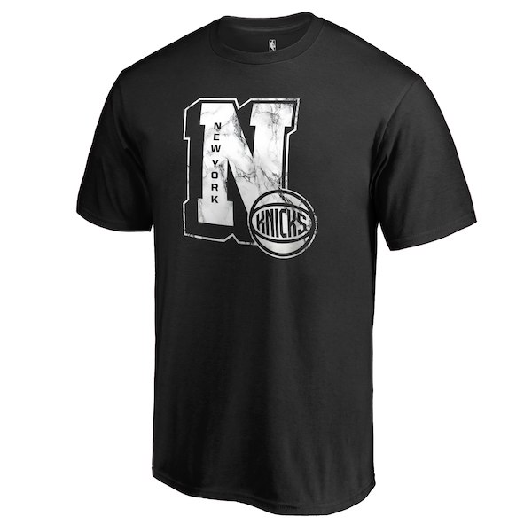 New York Knicks Fanatics Branded Black Letterman T-Shirt - Click Image to Close
