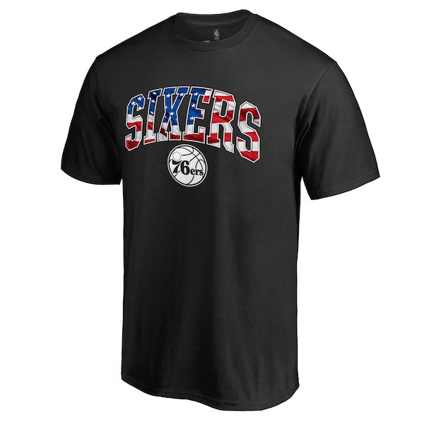 Philadelphia 76ers Black Banner Wave T-Shirt
