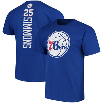 Philadelphia 76ers 25 Ben Simmons Fanatics Branded Royal Backer Name & Number T-Shirt