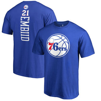 Philadelphia 76ers 21 Joel Embiid Fanatics Branded Royal Backer Big & Tall T-Shirt
