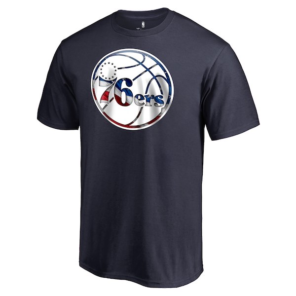 Philadelphia 76ers Fanatics Branded Navy Personalized Name and Number Banner Wave T-Shirt