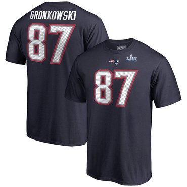 New England Patriots 87 Rob Gronkowski Pro Line by Fanatics Branded Super Bowl LIII Bound Eligible R