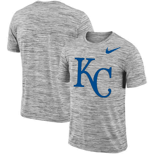Kansas City Royals Nike Heathered Black Sideline Legend Velocity Travel Performance T-Shirt - Click Image to Close