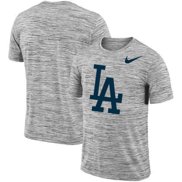 Los Angeles Dodgers Nike Heathered Black Sideline Legend Velocity Travel Performance T-Shirt - Click Image to Close