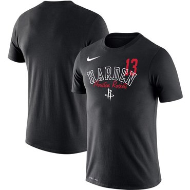 James Harden Houston Rockets Nike Player Performance T-Shirt Black - Click Image to Close
