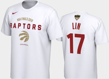#17 Jeremy Lin Toronto Raptors Nike Player Performance T-Shirt White - Click Image to Close