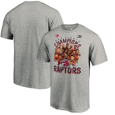 Toronto Raptors Fanatics Branded 2019 NBA Finals Champions Caricature Roster T-Shirt Heather Charcoa