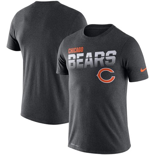 Chicago Bears Sideline Line of Scrimmage Legend Performance T Shirt Heathered Gray