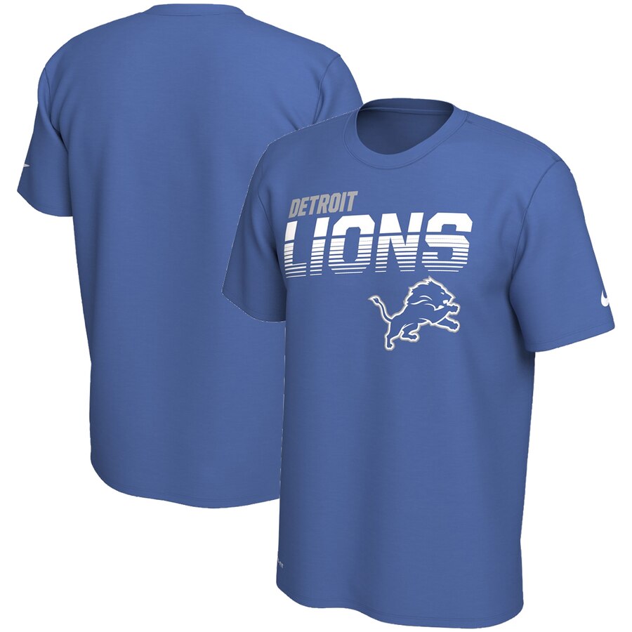 Detroit Lions Sideline Line of Scrimmage Legend Performance T Shirt Blue - Click Image to Close