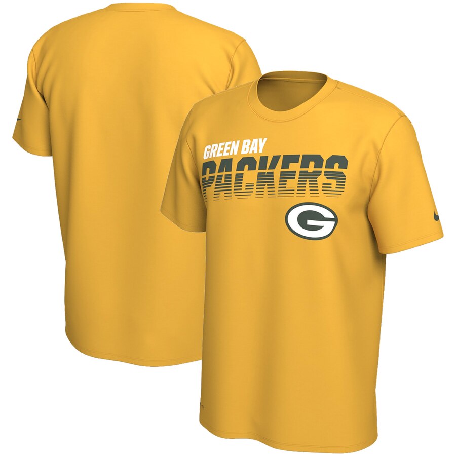 Green Bay Packers Sideline Line of Scrimmage Legend Performance T Shirt Gold