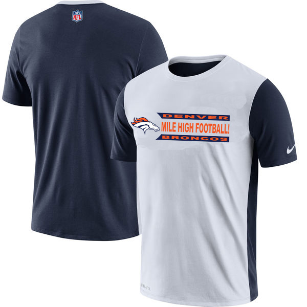 Denver Broncos Performance T Shirt White - Click Image to Close