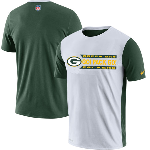 Green Bay Packers Performance T Shirt White - Click Image to Close