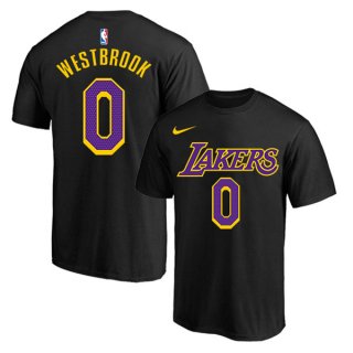 Black Purple Los Angeles Lakers #0 Russell Westbrook Basketball T-Shirt