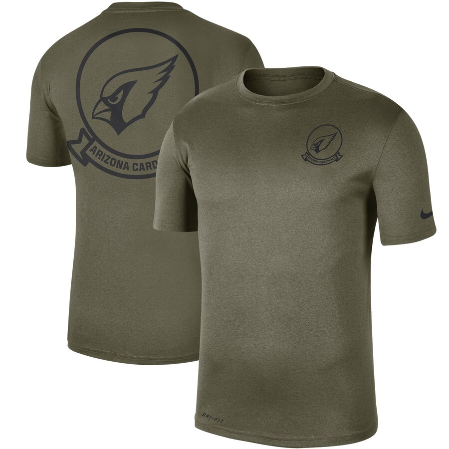Arizona Cardinals Olive 2019 Salute to Service Sideline Seal Legend Performance T-Shirt - Click Image to Close